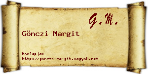 Gönczi Margit névjegykártya